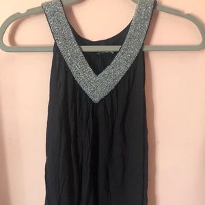 Flowy Tank with Sparkly Beaded Neckline